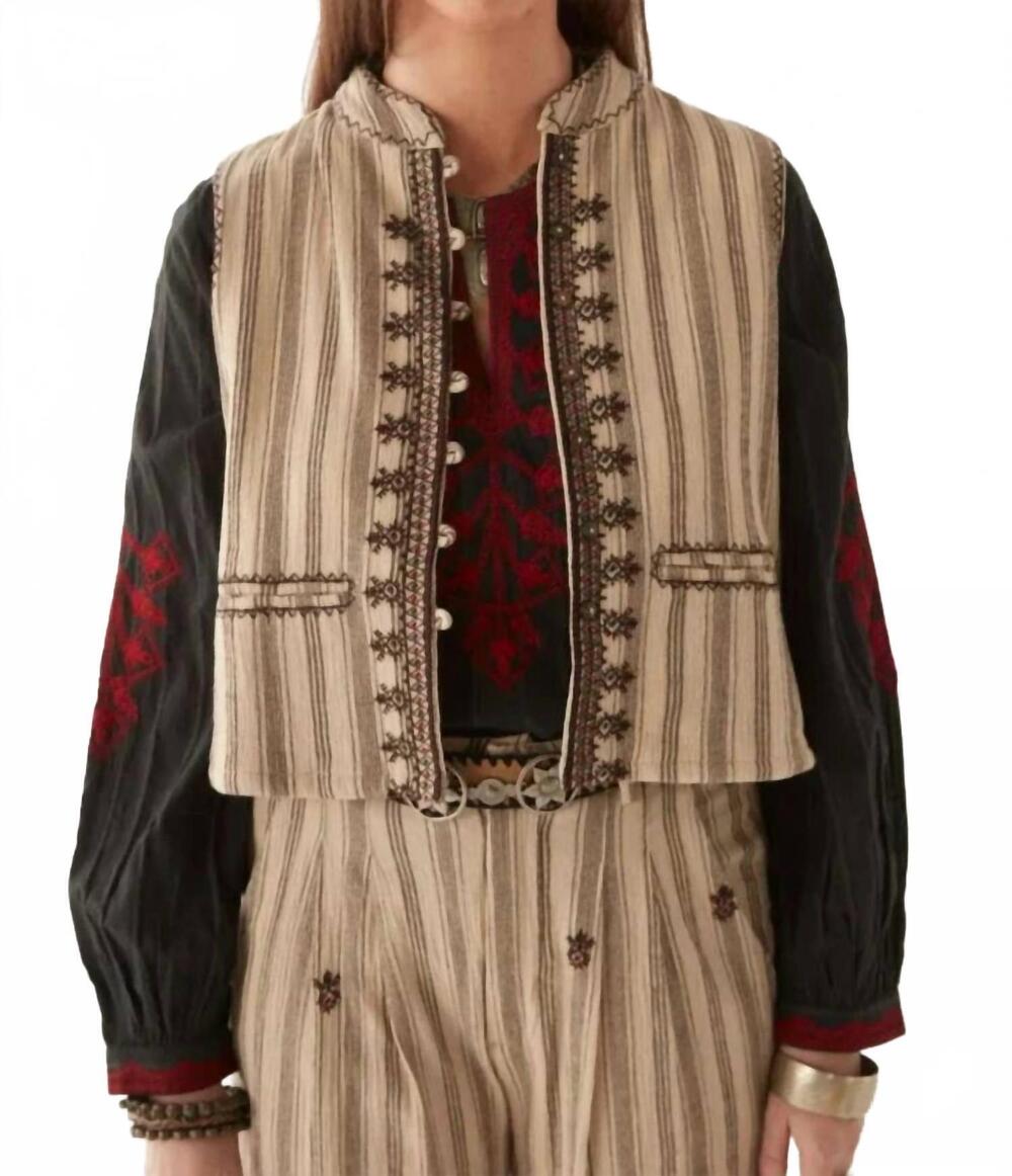 NEW MAISON HOTEL women's dalia vest in sahara dune